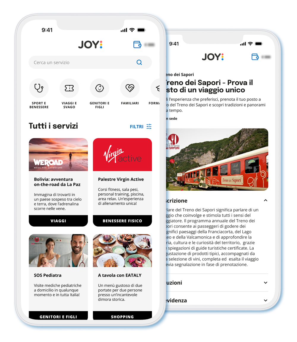Immagine interfaccia app joy