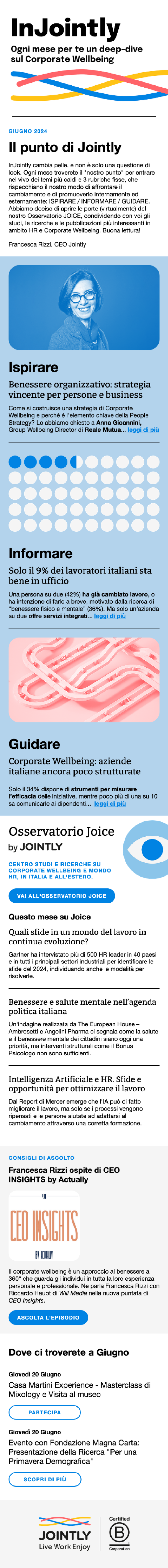 Iscriviti a InJointly,  la newsletter di Jointly
